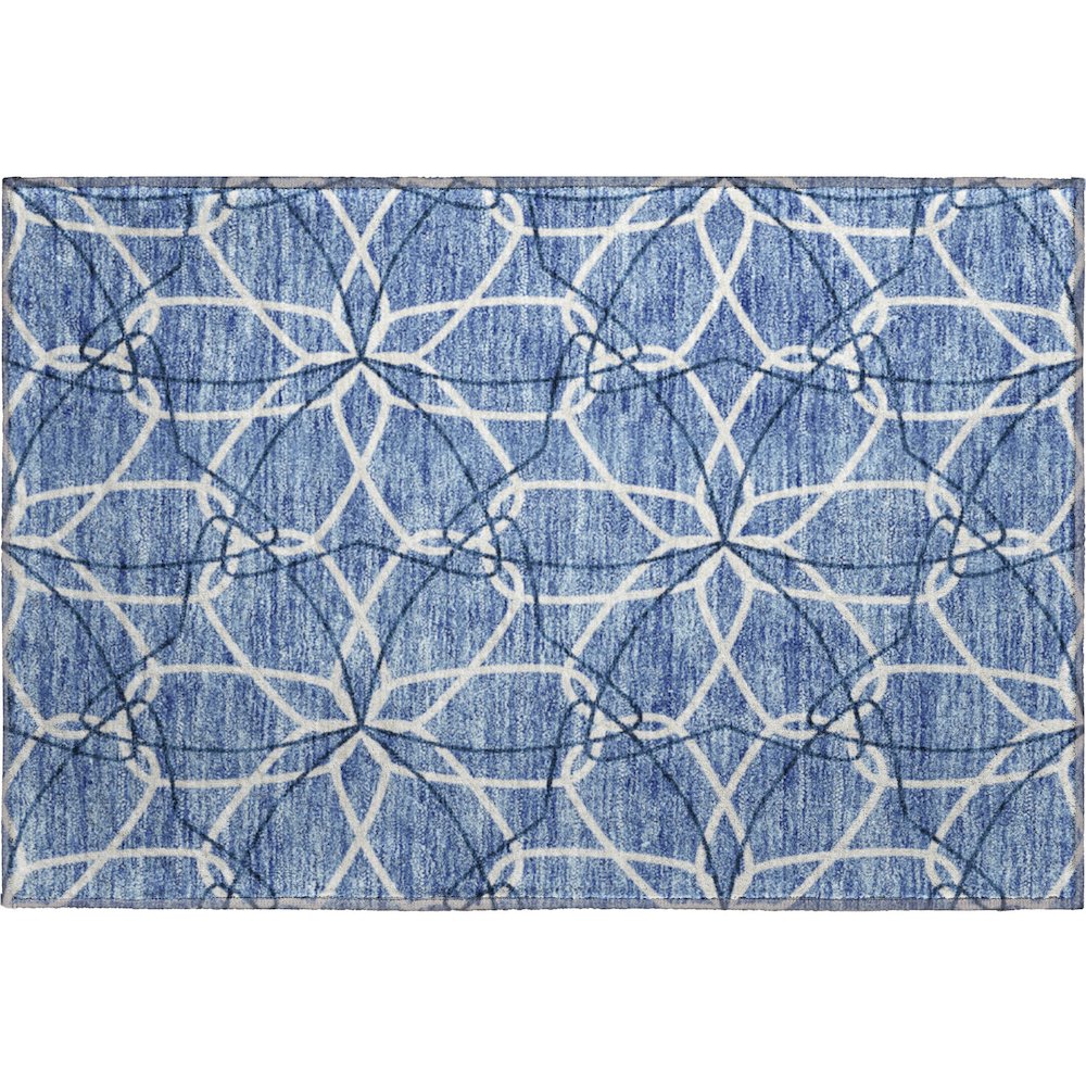 Premium Machine Washable Mayfield AMF950 Denim 1'8" x 2'6" Rug. Picture 1