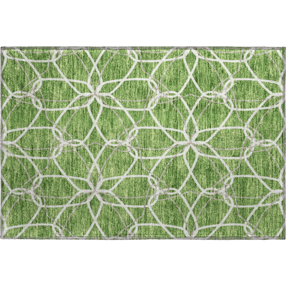 Premium Machine Washable Mayfield AMF950 Green 1'8" x 2'6" Rug. Picture 1