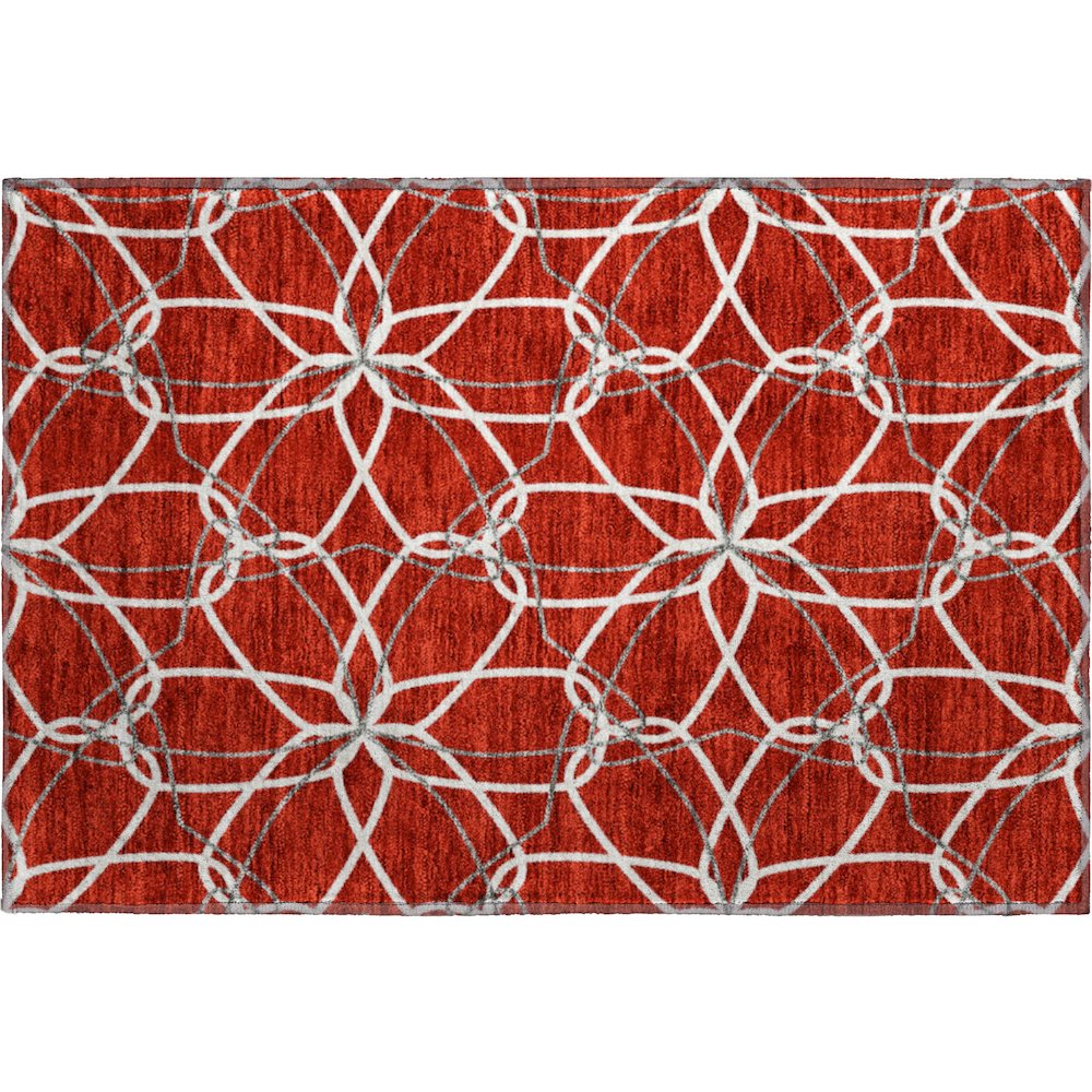 Premium Machine Washable Mayfield AMF950 Red 1'8" x 2'6" Rug. Picture 1