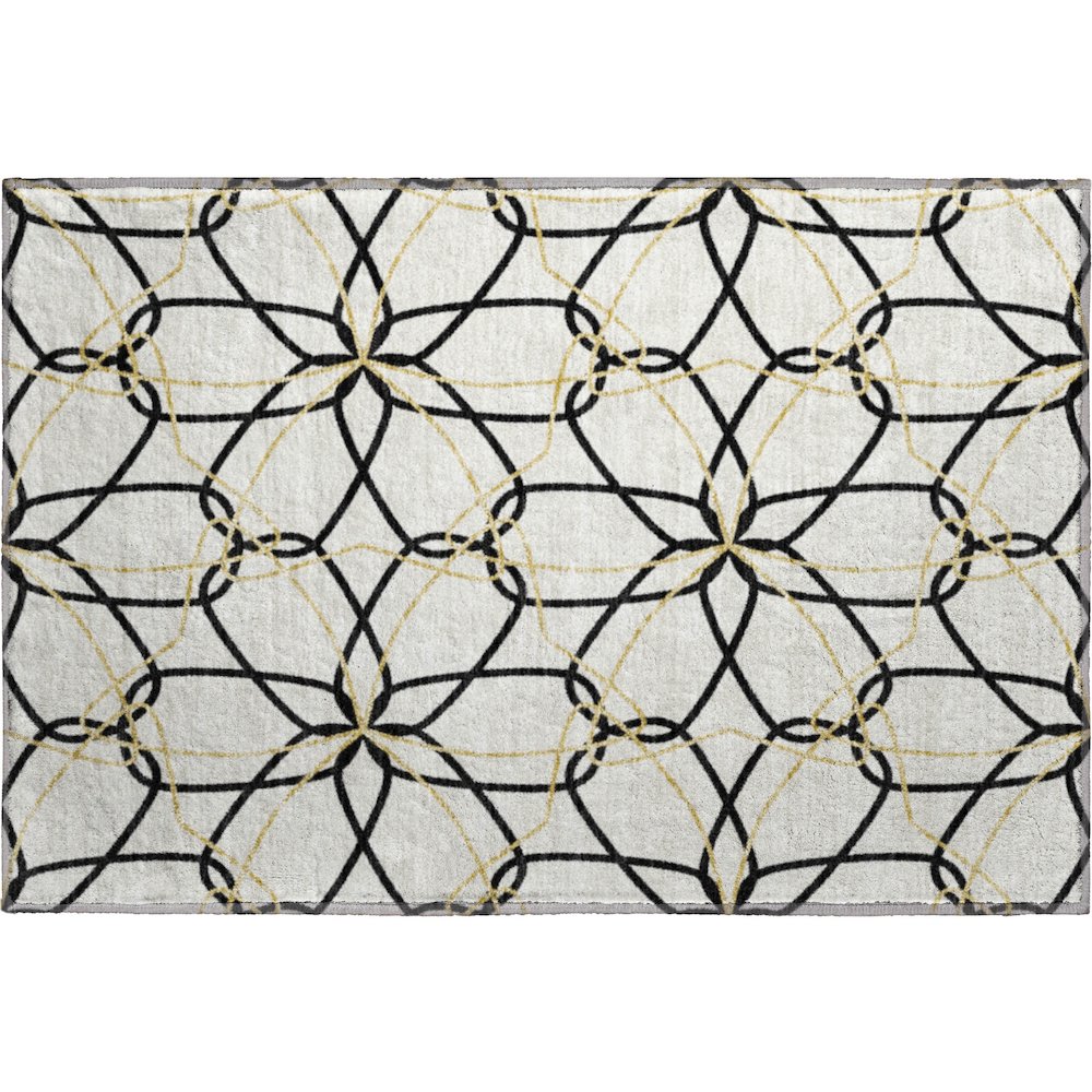 Premium Machine Washable Mayfield AMF950 White 1'8" x 2'6" Rug. Picture 1