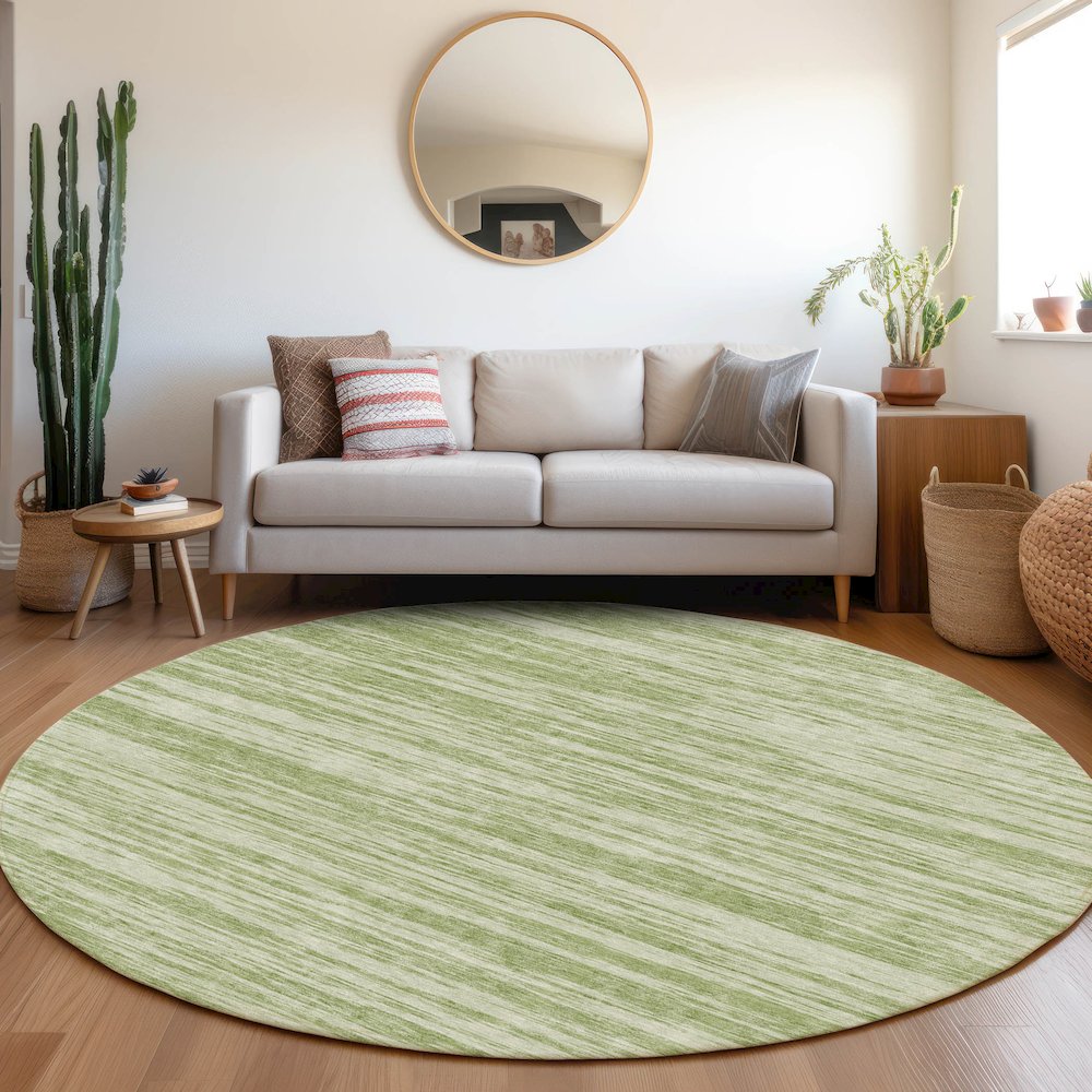 Premium Machine Washable Mayfield AMF951 Aloe 8' x 8' Round Rug. Picture 5