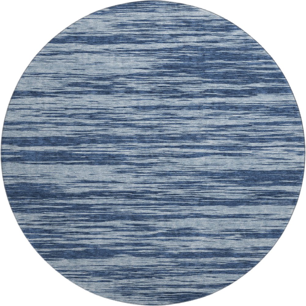 Premium Machine Washable Mayfield AMF951 Blue 8' x 8' Round Rug. Picture 1