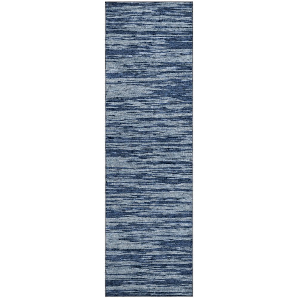 Premium Machine Washable Mayfield AMF951 Blue 2'3" x 7'6" Runner Rug. Picture 1