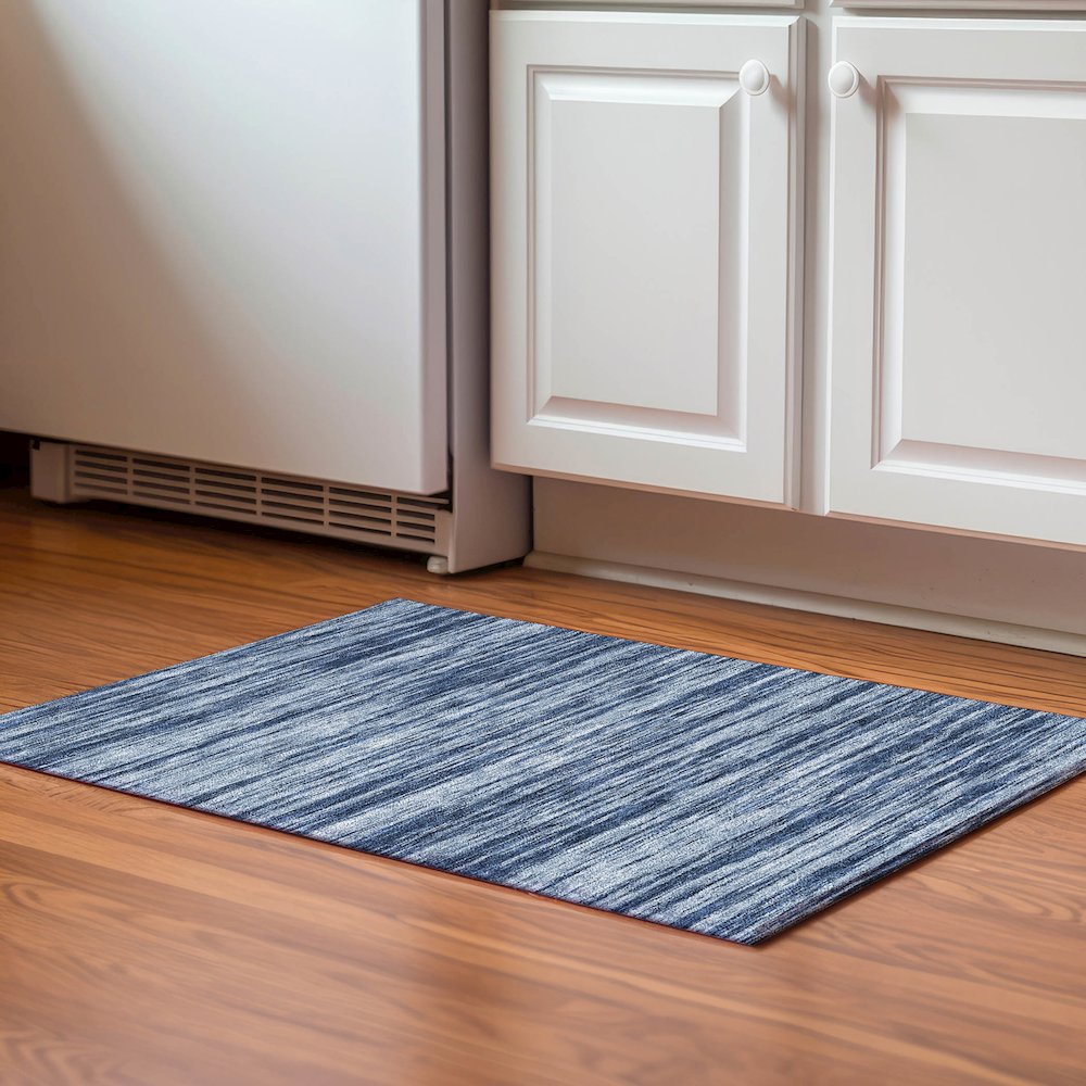 Premium Machine Washable Mayfield AMF951 Blue 1'8" x 2'6" Rug. Picture 5