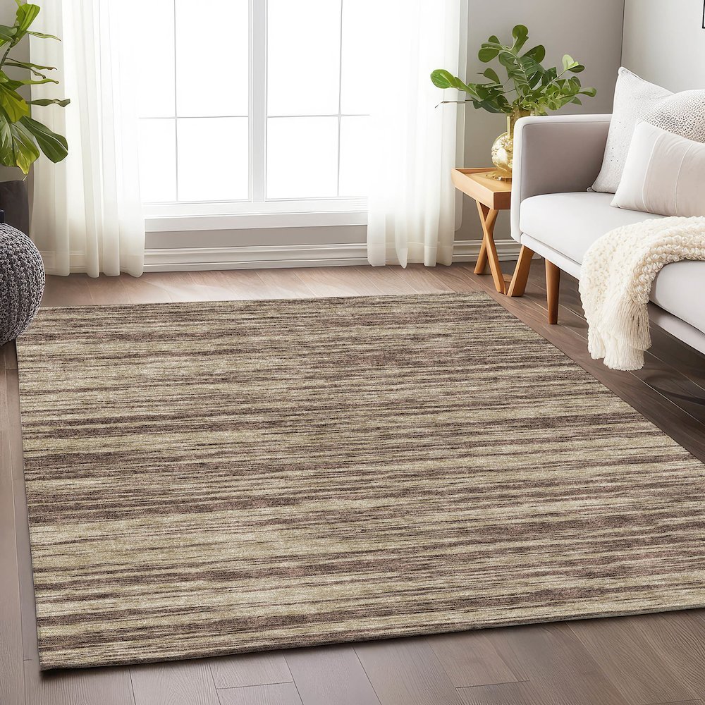 Premium Machine Washable Mayfield AMF951 Brown 2'6" x 3'10" Rug. Picture 5