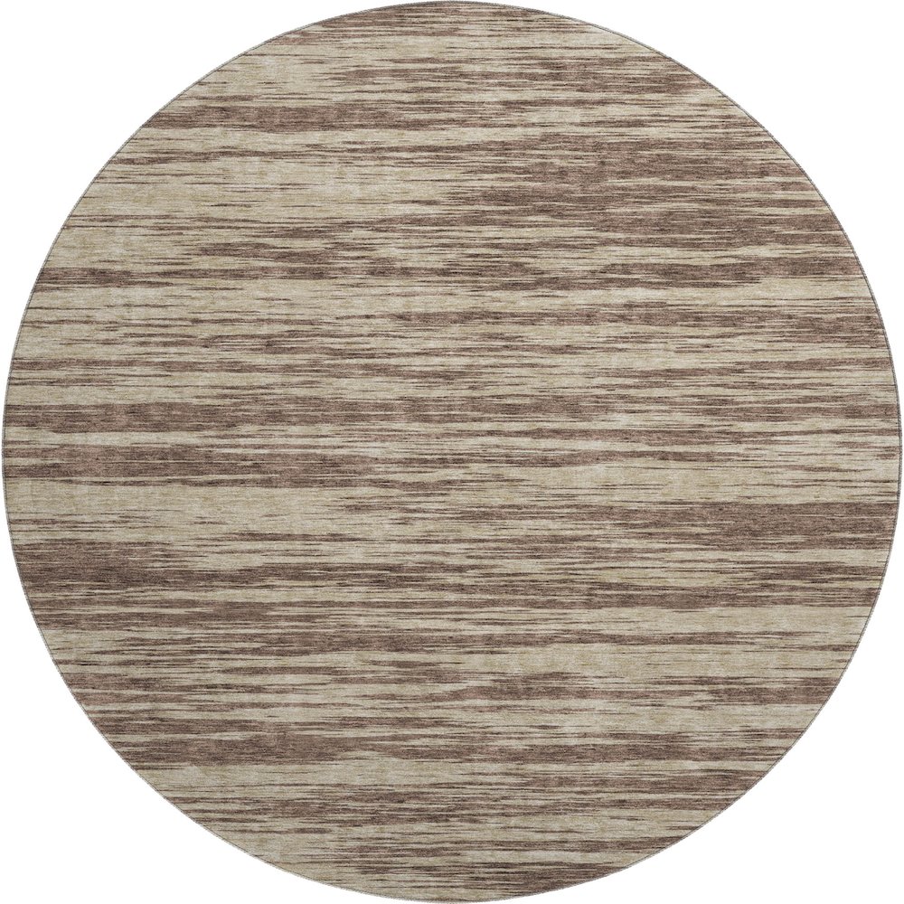 Premium Machine Washable Mayfield AMF951 Brown 8' x 8' Round Rug. Picture 1