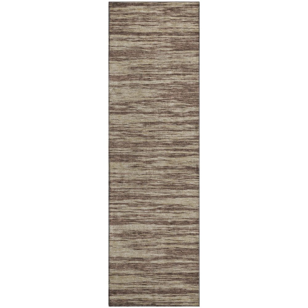 Premium Machine Washable Mayfield AMF951 Brown 2'3" x 7'6" Runner Rug. Picture 1