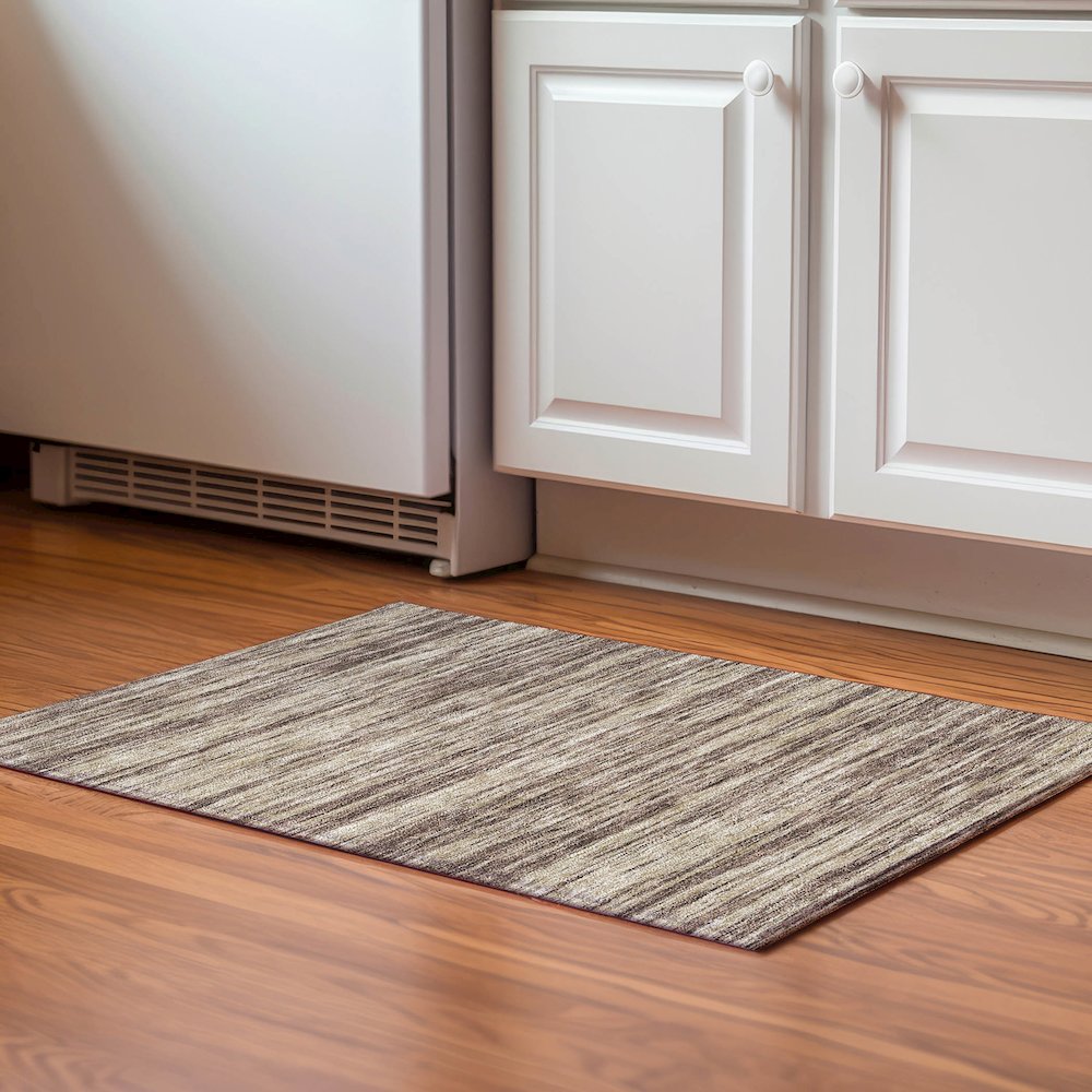 Premium Machine Washable Mayfield AMF951 Brown 1'8" x 2'6" Rug. Picture 5