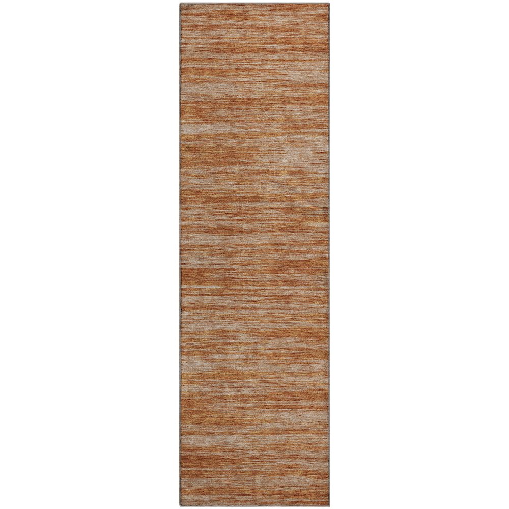 Premium Machine Washable Mayfield AMF951 Copper 2'3" x 7'6" Runner Rug. Picture 1