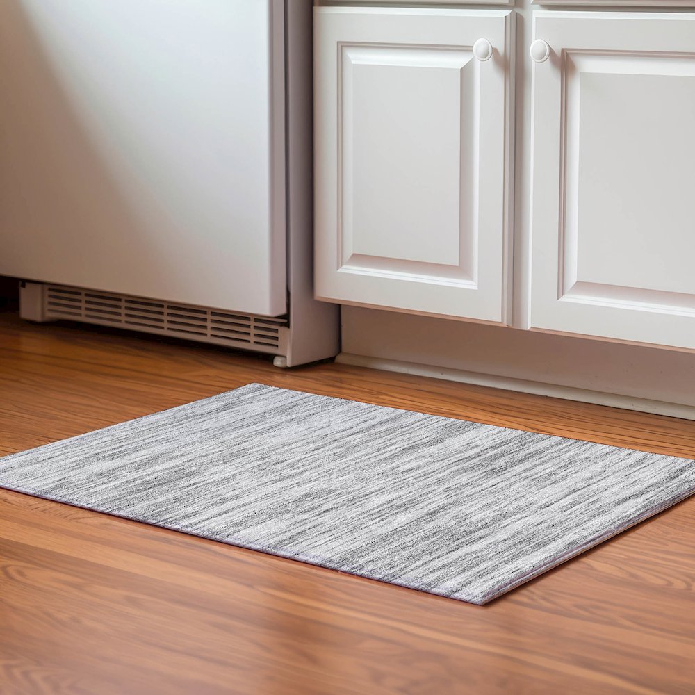 Premium Machine Washable Mayfield AMF951 Gray 1'8" x 2'6" Rug. Picture 5