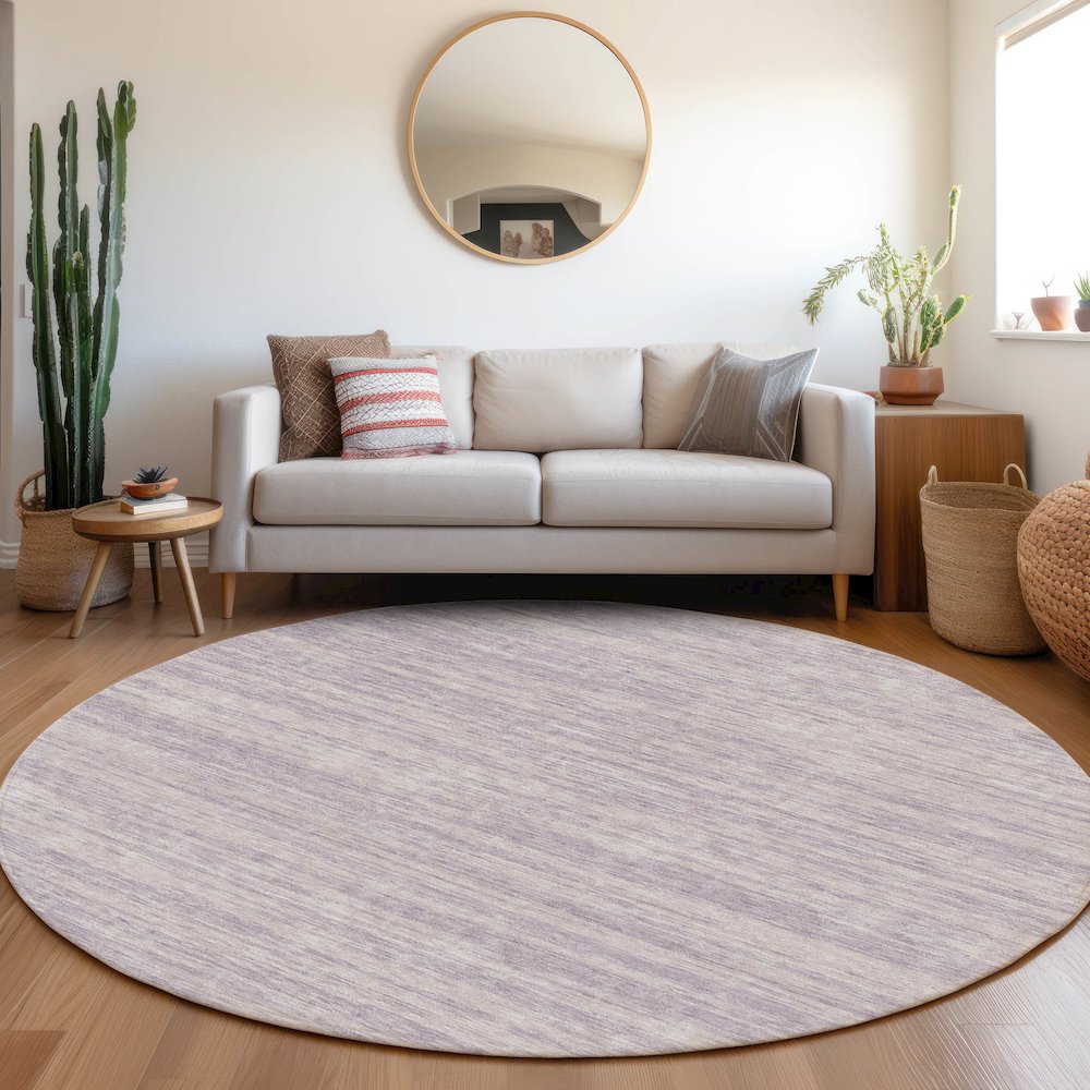 Premium Machine Washable Mayfield AMF951 Lavender 8' x 8' Round Rug. Picture 5