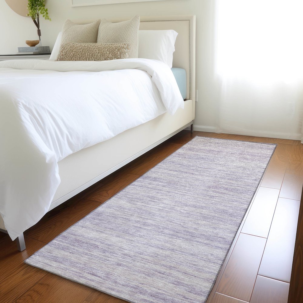 Premium Machine Washable Mayfield AMF951 Lavender 2'3" x 7'6" Runner Rug. Picture 5