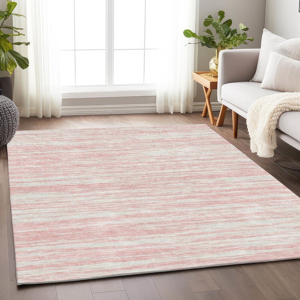 Premium Machine Washable Mayfield AMF951 Pink 2'6" x 3'10" Rug. Picture 5