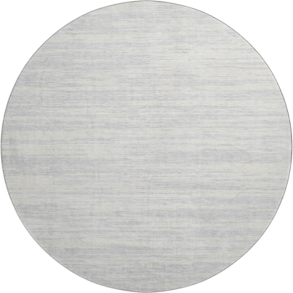 Premium Machine Washable Mayfield AMF951 Silver 8' x 8' Round Rug. Picture 1
