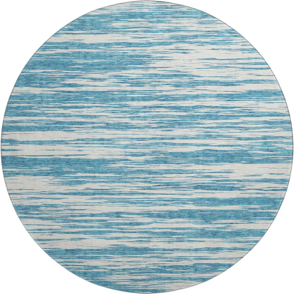 Premium Machine Washable Mayfield AMF951 Teal 8' x 8' Round Rug. Picture 1