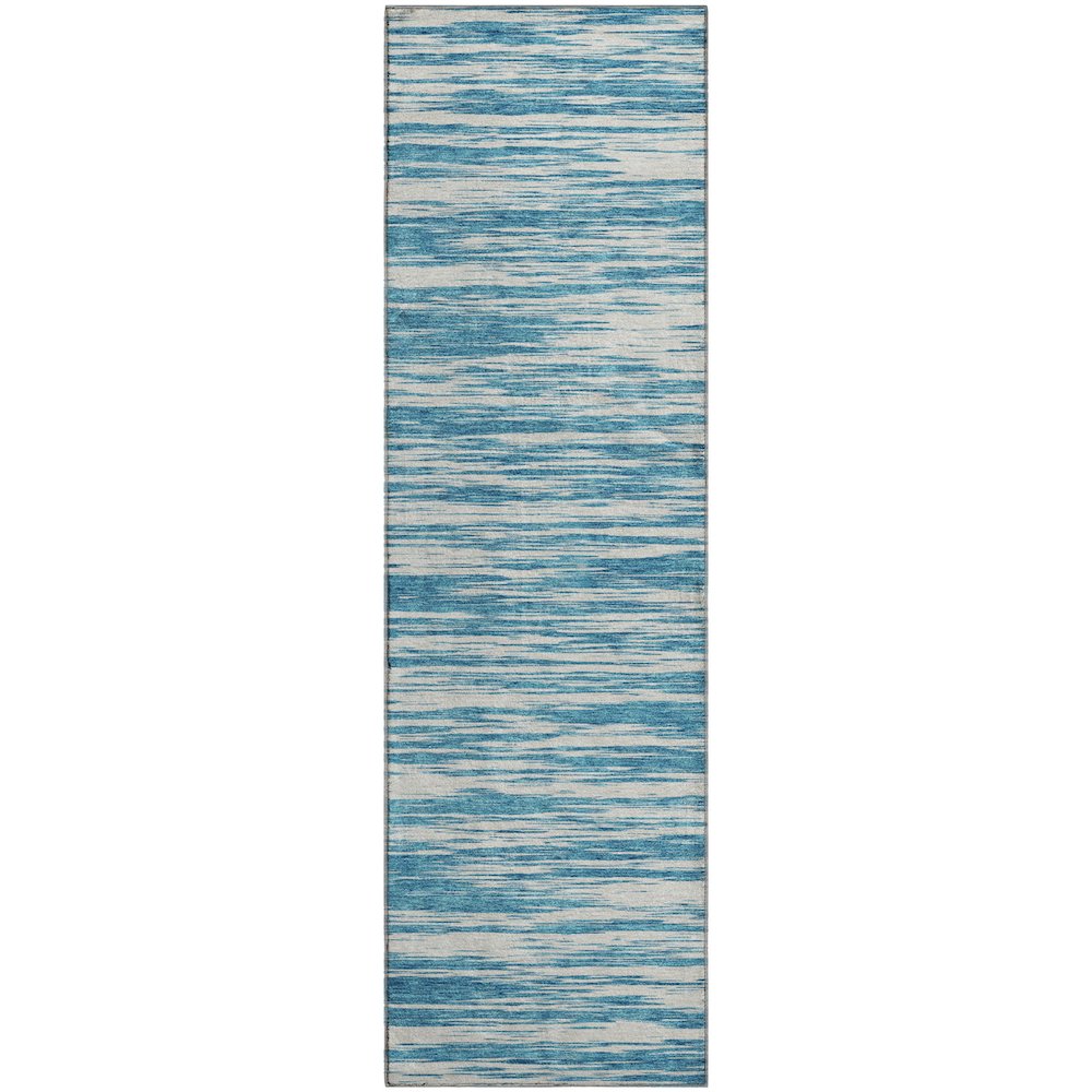 Premium Machine Washable Mayfield AMF951 Teal 2'3" x 7'6" Runner Rug. Picture 1