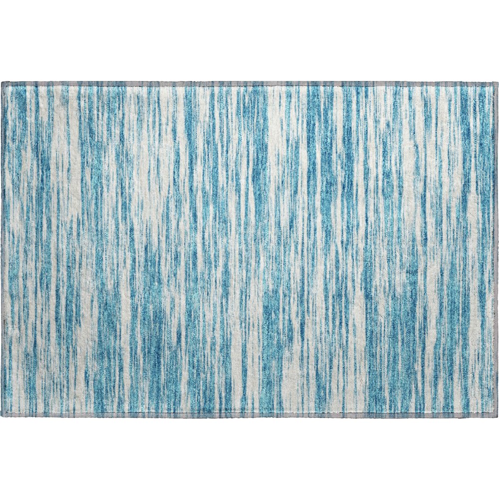 Premium Machine Washable Mayfield AMF951 Teal 1'8" x 2'6" Rug. Picture 1