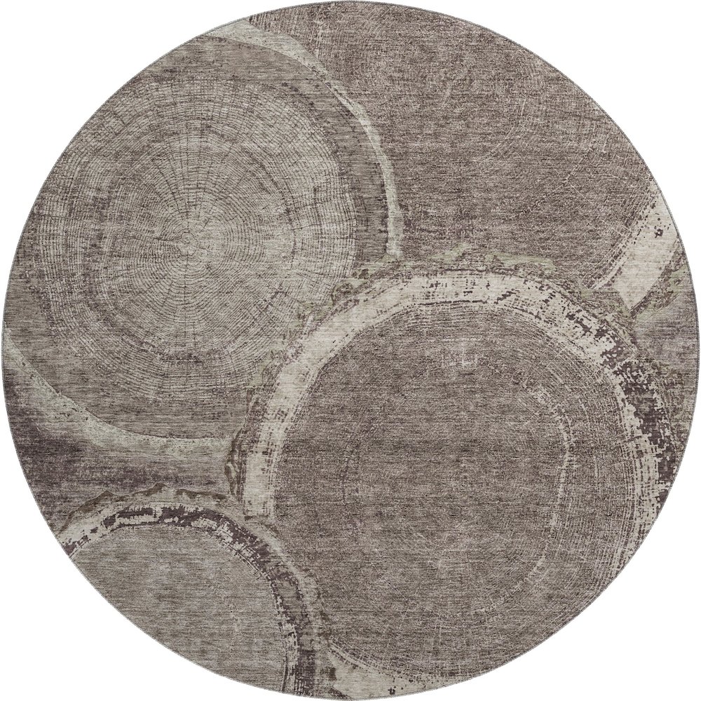 Premium Machine Washable Mayfield AMF952 Chocolate 8' x 8' Round Rug. Picture 1
