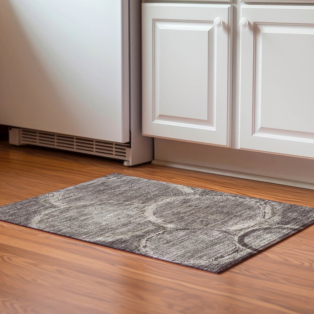 Premium Machine Washable Mayfield AMF952 Chocolate 1'8" x 2'6" Rug. Picture 5