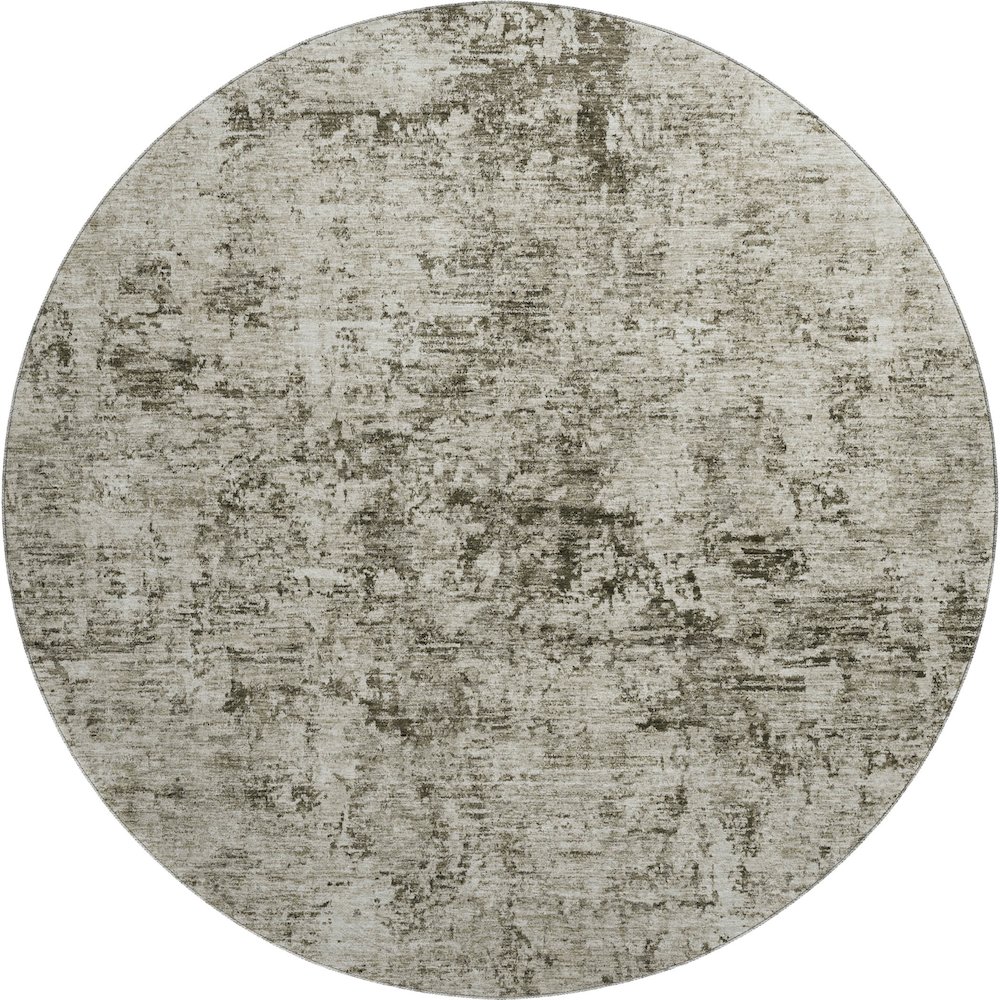 Premium Machine Washable Mayfield AMF953 Beige 8' x 8' Round Rug. Picture 1