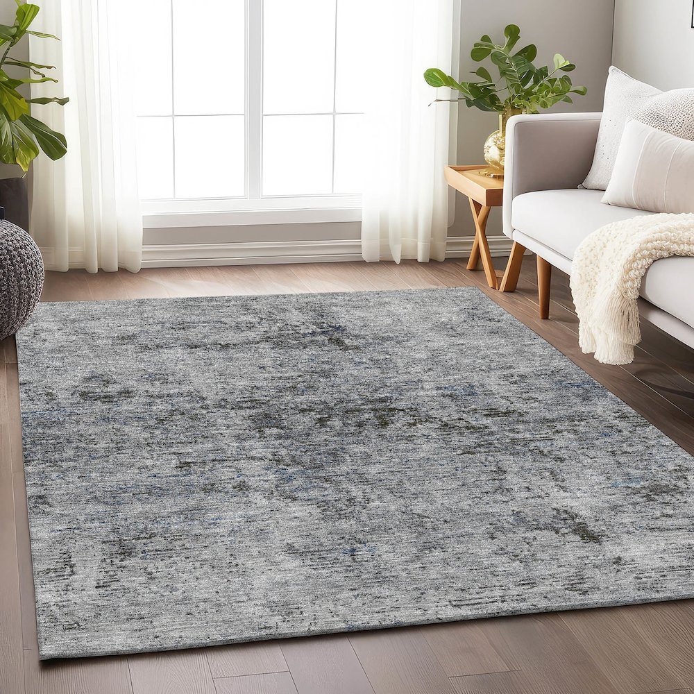 Premium Machine Washable Mayfield AMF953 Gray 2'6" x 3'10" Rug. Picture 5