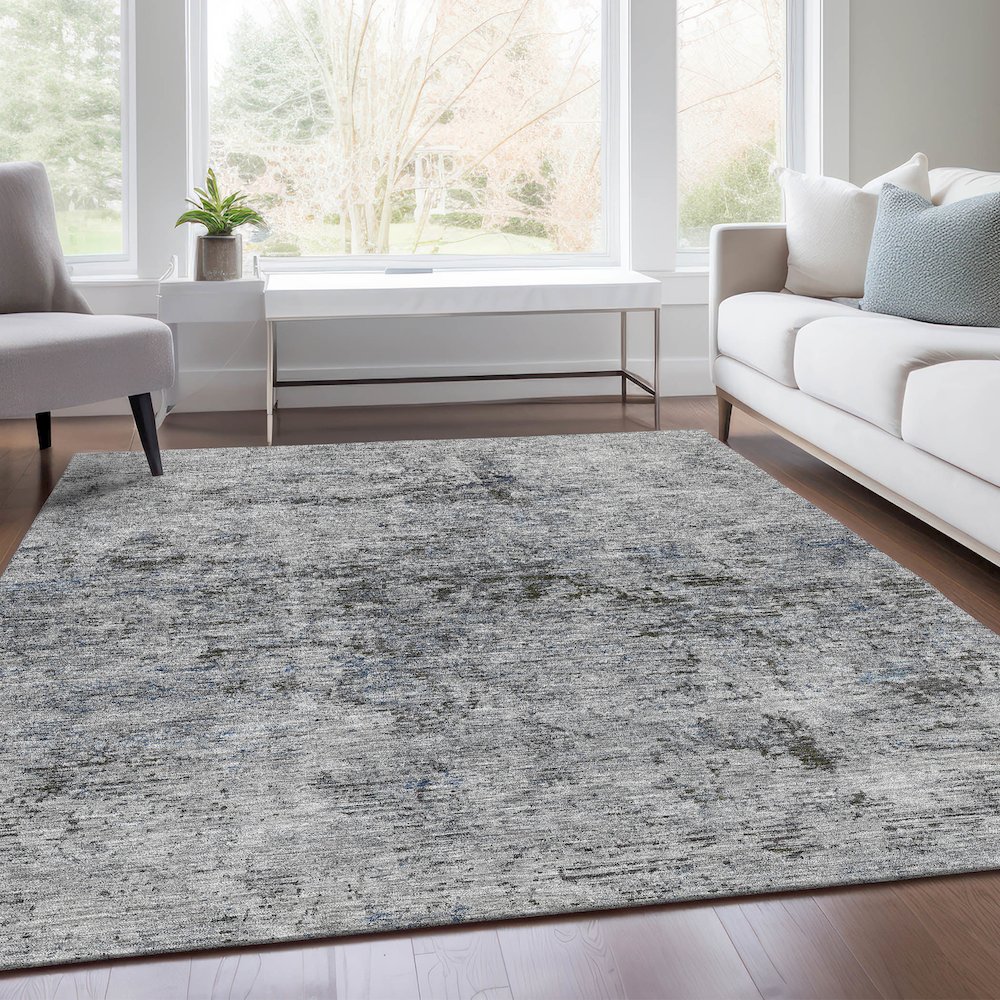 Premium Machine Washable Mayfield AMF953 Gray 2'6" x 3'10" Rug. Picture 6