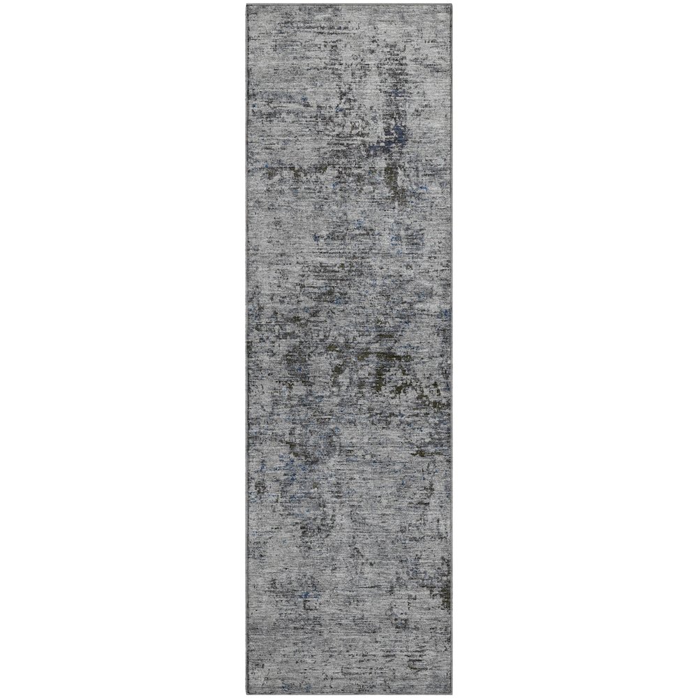 Premium Machine Washable Mayfield AMF953 Gray 2'3" x 7'6" Runner Rug. Picture 1