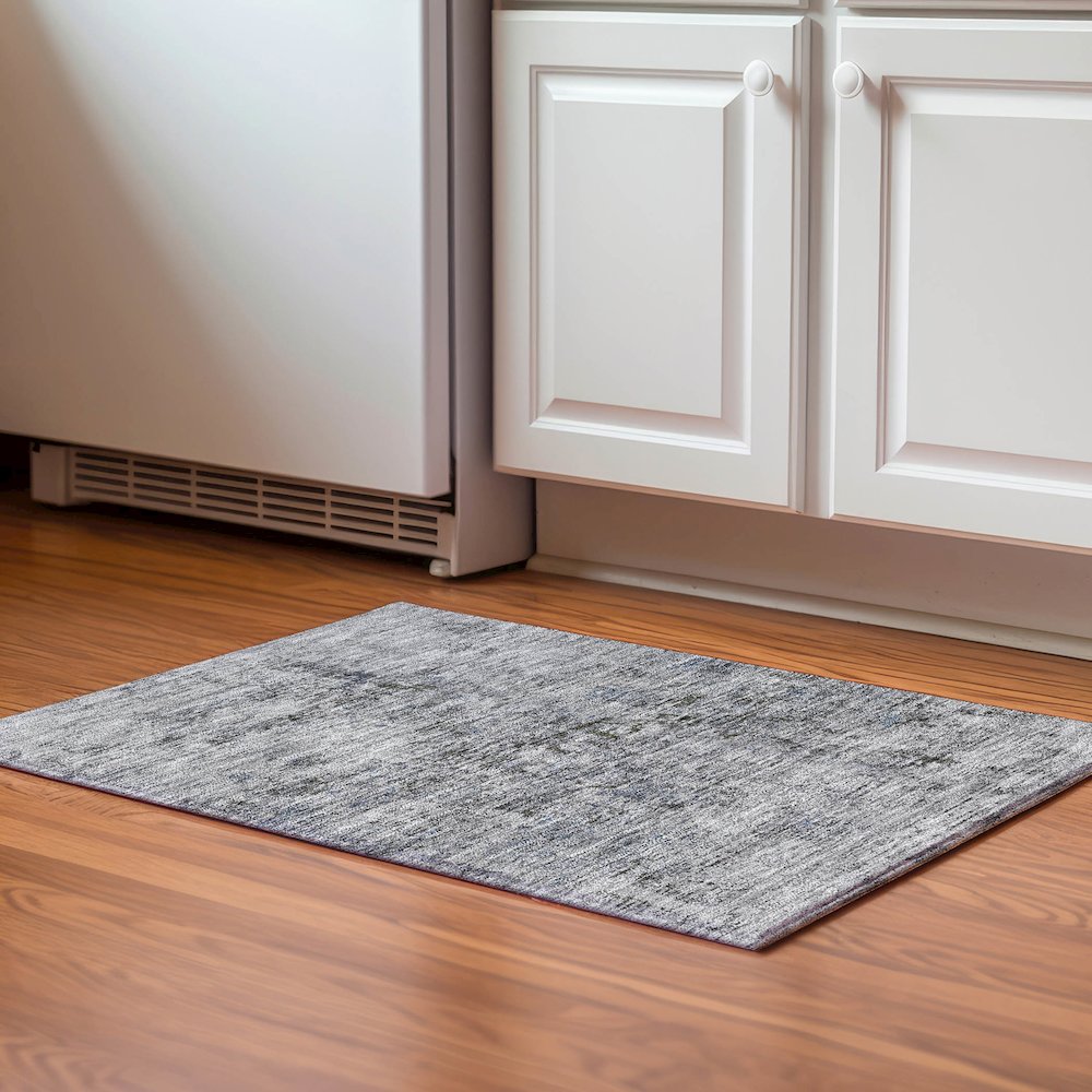 Premium Machine Washable Mayfield AMF953 Gray 1'8" x 2'6" Rug. Picture 5