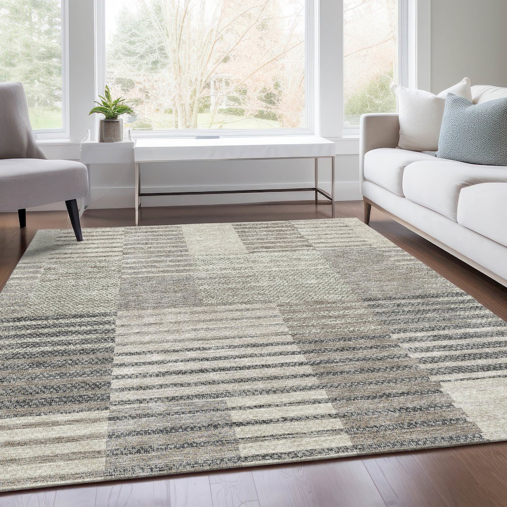 Premium Machine Washable Mayfield AMF954 Beige 2'6" x 3'10" Rug. Picture 6