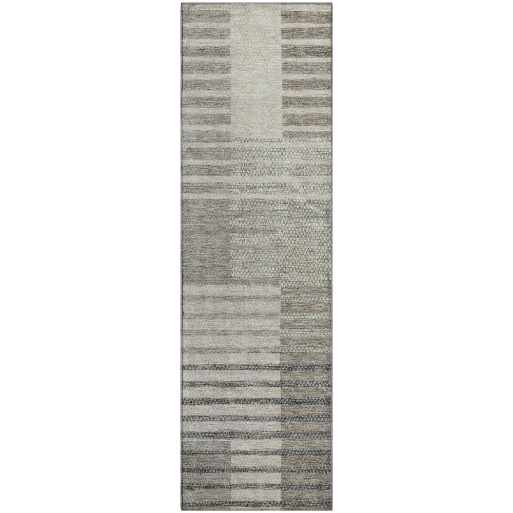 Premium Machine Washable Mayfield AMF954 Beige 2'3" x 7'6" Runner Rug. Picture 1