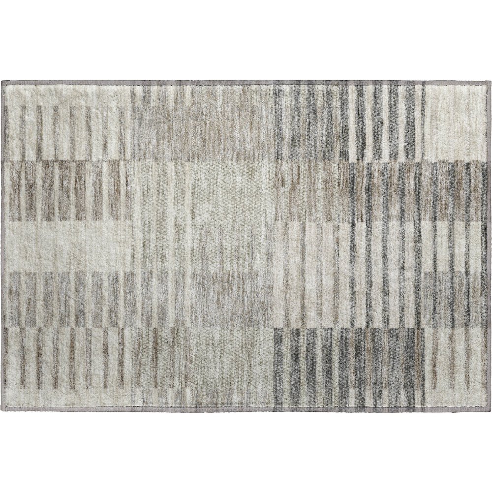 Premium Machine Washable Mayfield AMF954 Beige 1'8" x 2'6" Rug. Picture 1