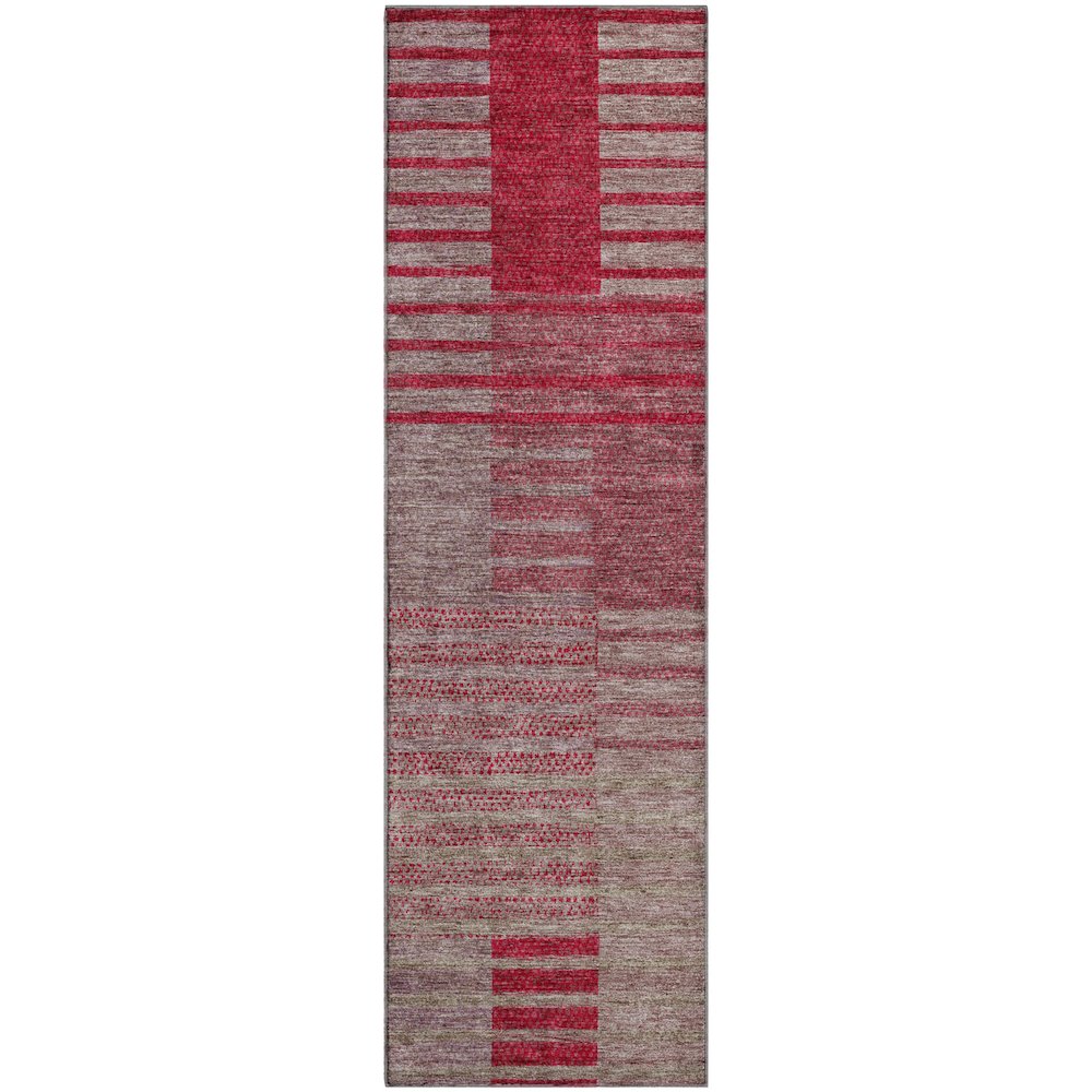 Premium Machine Washable Mayfield AMF954 Garnet 2'3" x 7'6" Runner Rug. Picture 1