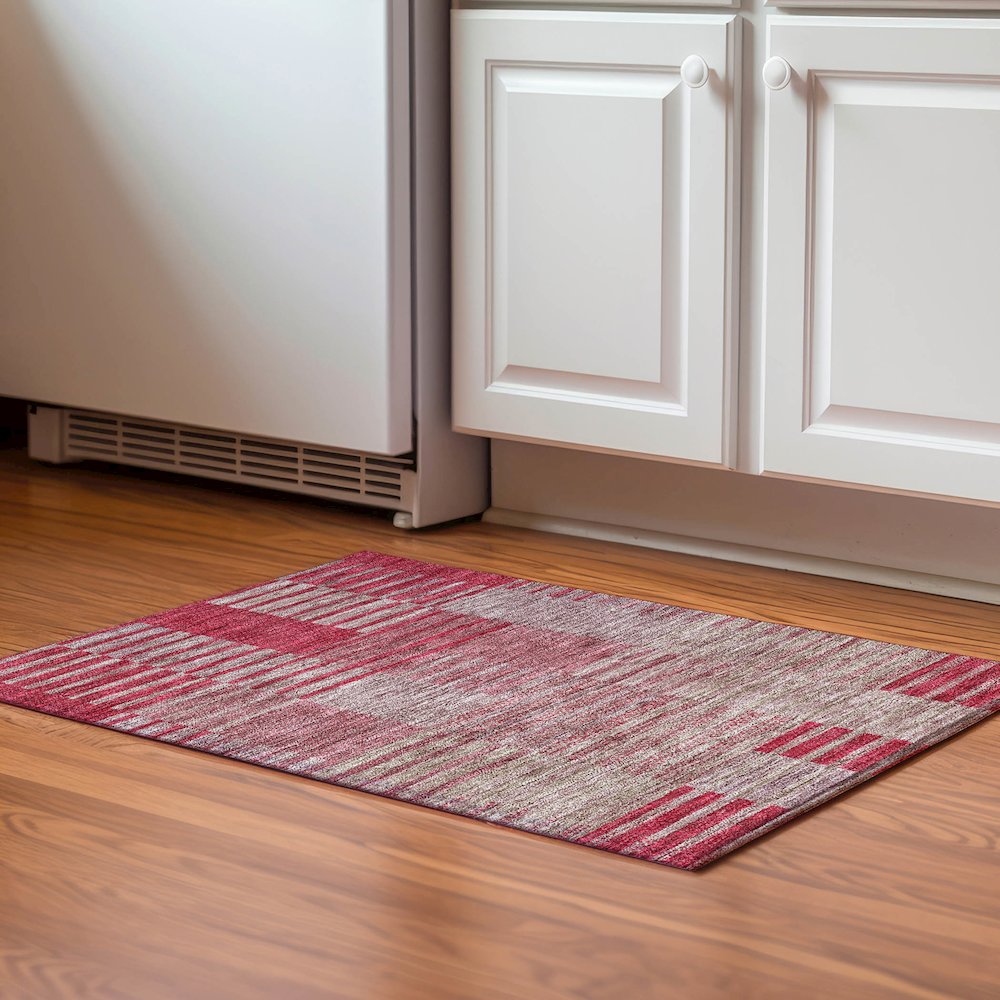 Premium Machine Washable Mayfield AMF954 Garnet 1'8" x 2'6" Rug. Picture 5