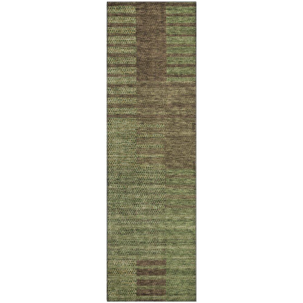 Premium Machine Washable Mayfield AMF954 Mocha 2'3" x 7'6" Runner Rug. Picture 1