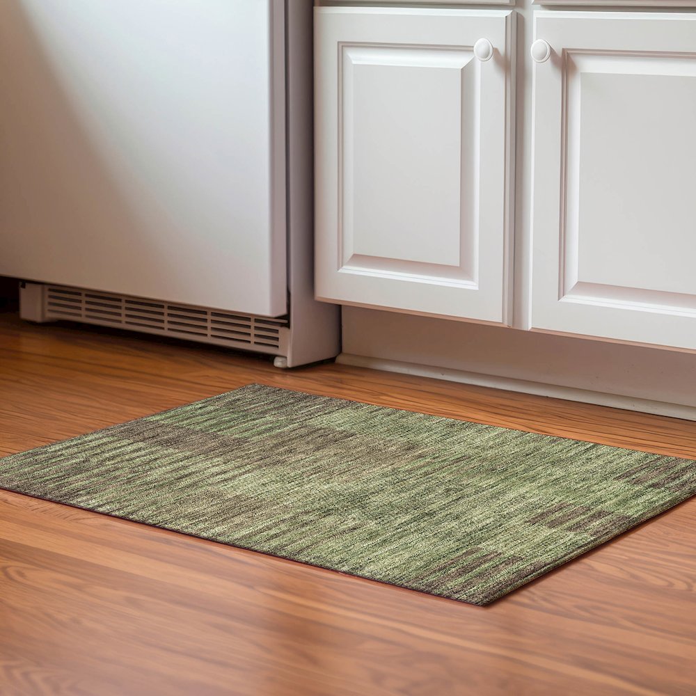Premium Machine Washable Mayfield AMF954 Mocha 1'8" x 2'6" Rug. Picture 5