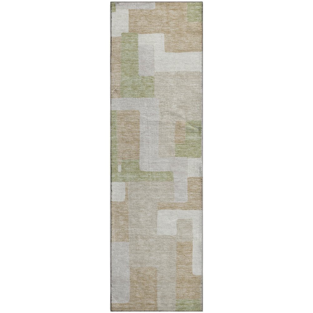 Premium Machine Washable Mayfield AMF955 Beige 2'3" x 7'6" Runner Rug. Picture 1