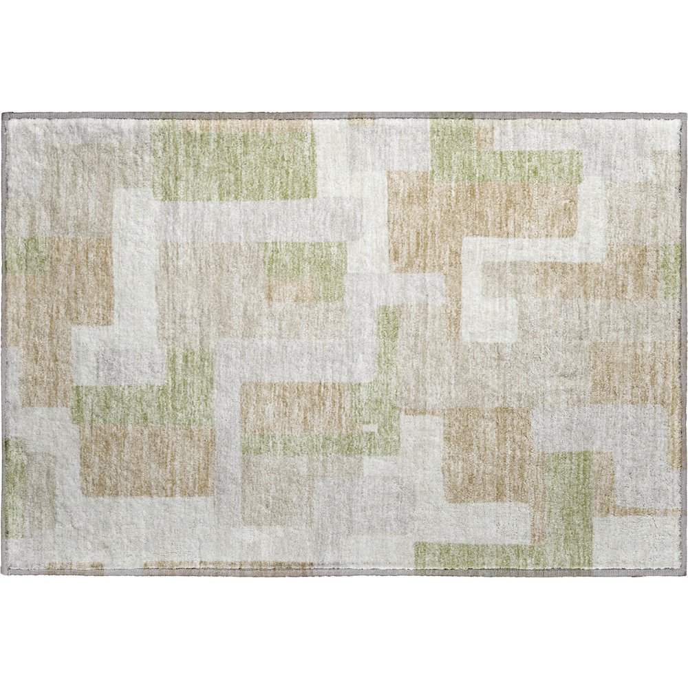 Premium Machine Washable Mayfield AMF955 Beige 1'8" x 2'6" Rug. Picture 1