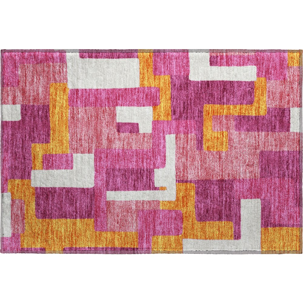 Premium Machine Washable Mayfield AMF955 Pink 1'8" x 2'6" Rug. Picture 1