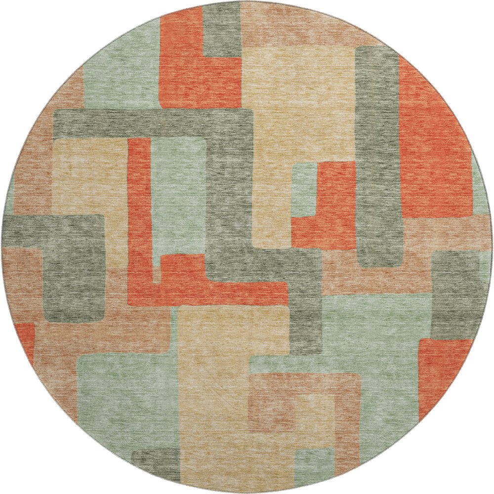 Premium Machine Washable Mayfield AMF955 Sage 8' x 8' Round Rug. Picture 1
