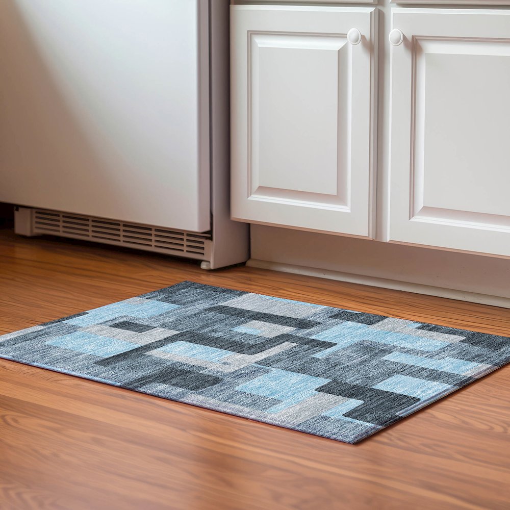 Premium Machine Washable Mayfield AMF955 Sky 1'8" x 2'6" Rug. Picture 5