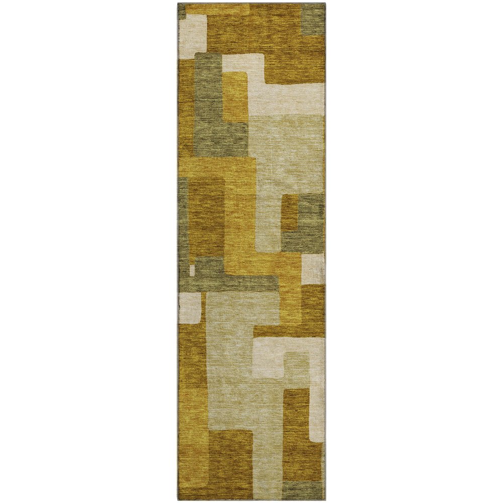 Premium Machine Washable Mayfield AMF955 Wheat 2'3" x 7'6" Runner Rug. Picture 1
