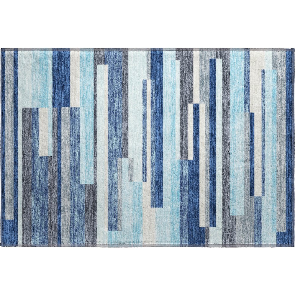 Premium Machine Washable Mayfield AMF956 Blue 1'8" x 2'6" Rug. Picture 1
