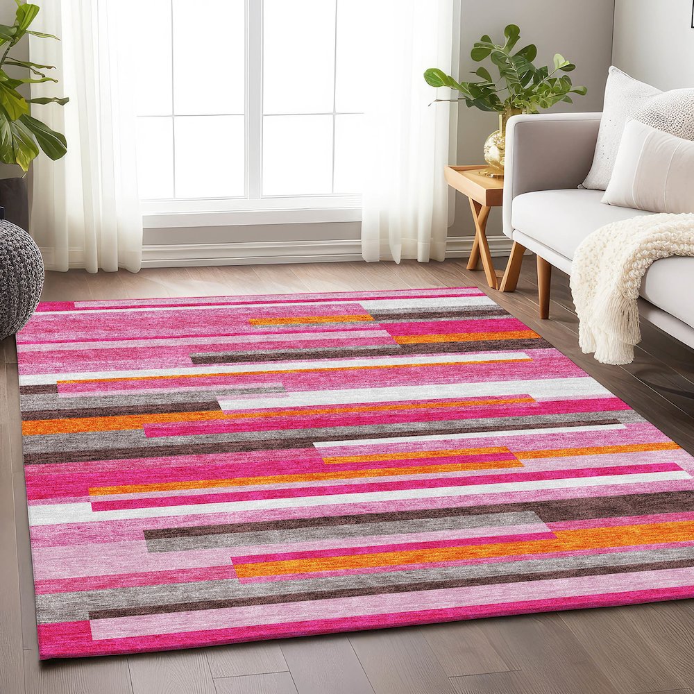 Premium Machine Washable Mayfield AMF956 Blush 2'6" x 3'10" Rug. Picture 5