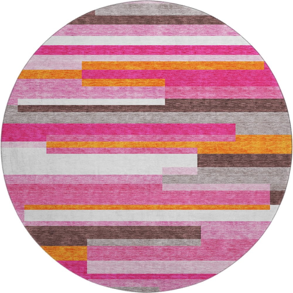 Premium Machine Washable Mayfield AMF956 Blush 8' x 8' Round Rug. Picture 1