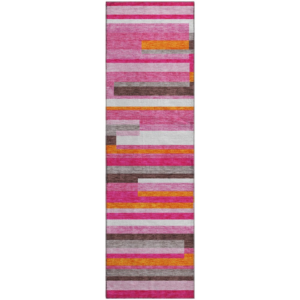 Premium Machine Washable Mayfield AMF956 Blush 2'3" x 7'6" Runner Rug. Picture 1