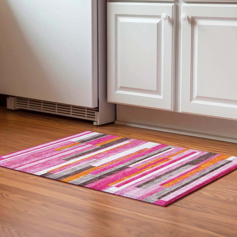 Premium Machine Washable Mayfield AMF956 Blush 1'8" x 2'6" Rug. Picture 5