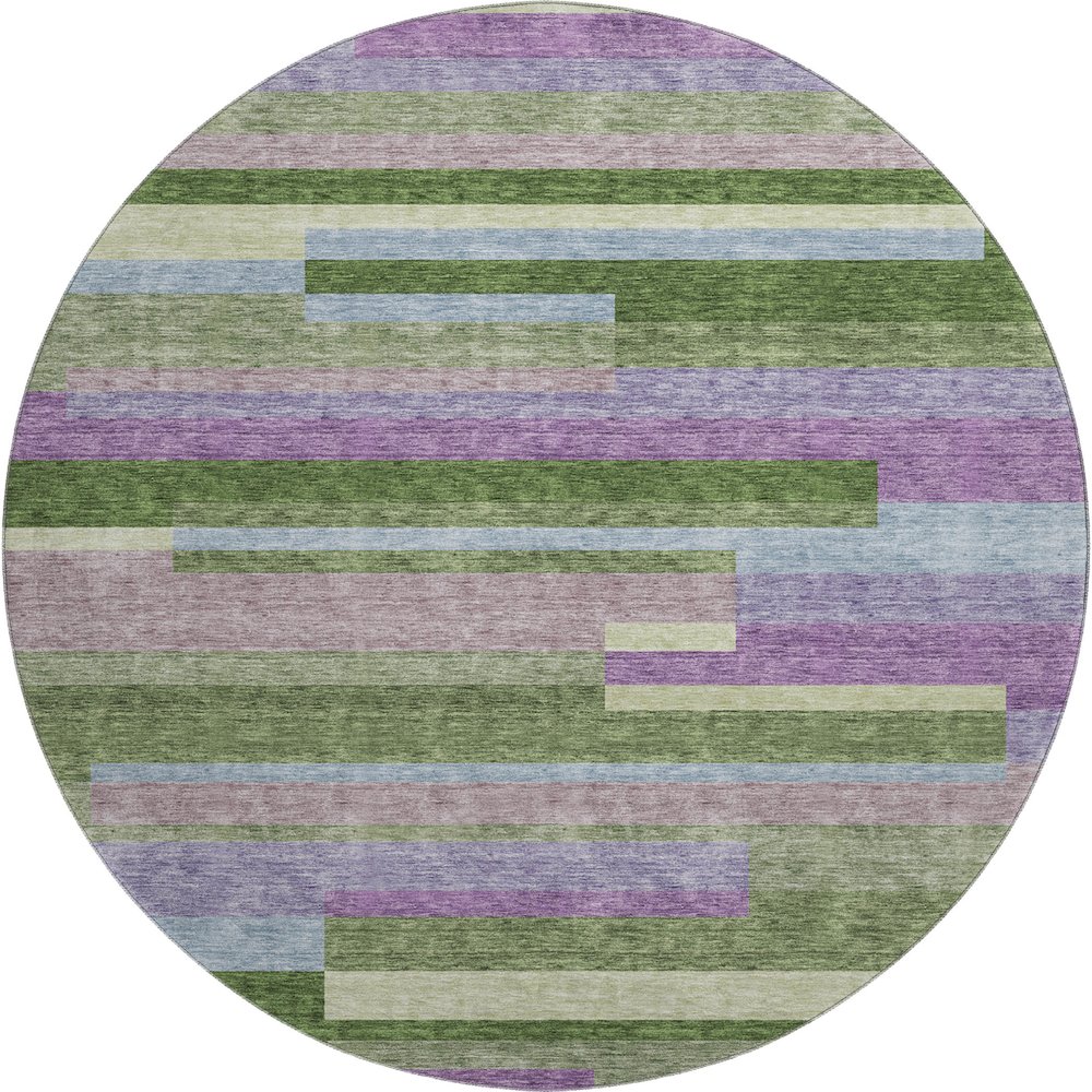 Premium Machine Washable Mayfield AMF956 Cactus 8' x 8' Round Rug. Picture 1