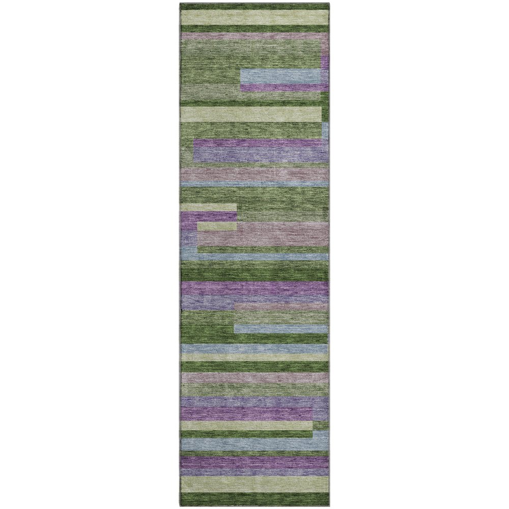 Premium Machine Washable Mayfield AMF956 Cactus 2'3" x 7'6" Runner Rug. Picture 1