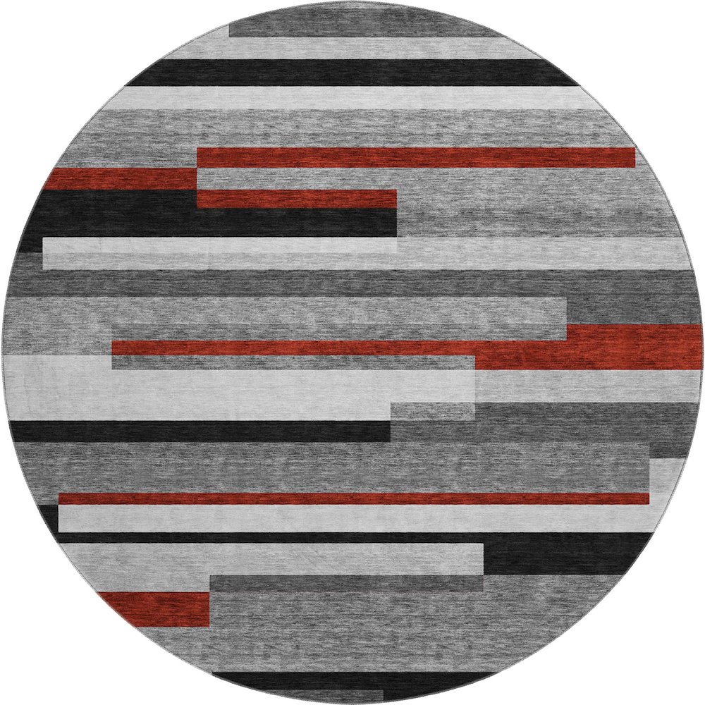 Premium Machine Washable Mayfield AMF956 Gray 8' x 8' Round Rug. Picture 1
