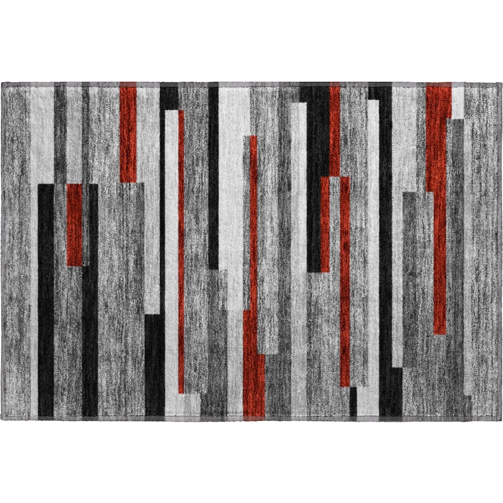 Premium Machine Washable Mayfield AMF956 Gray 1'8" x 2'6" Rug. Picture 1